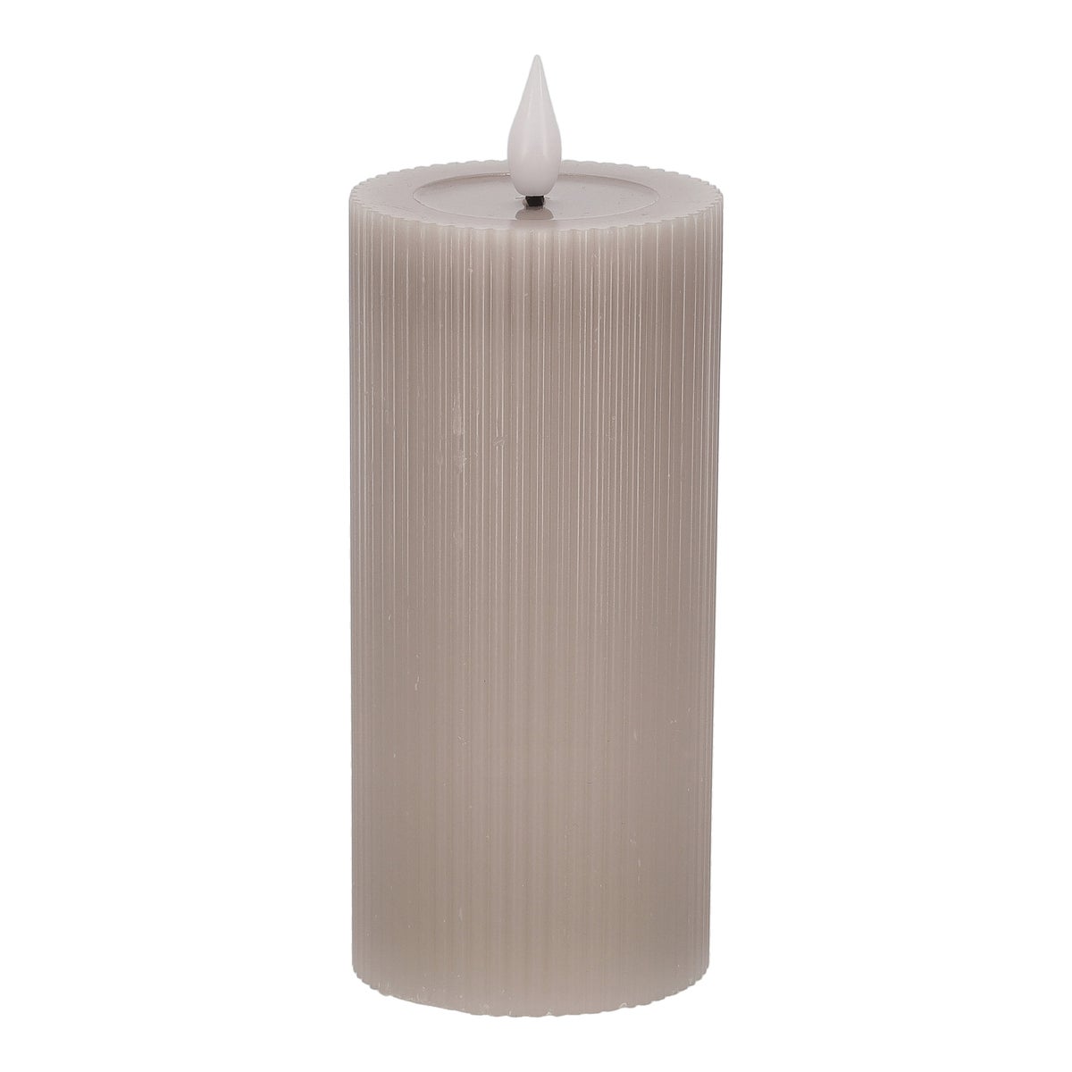 Kaars rib melt LED 7 x 15 cm taupe Kaars rib melt LED 7 x 15 cm taupe