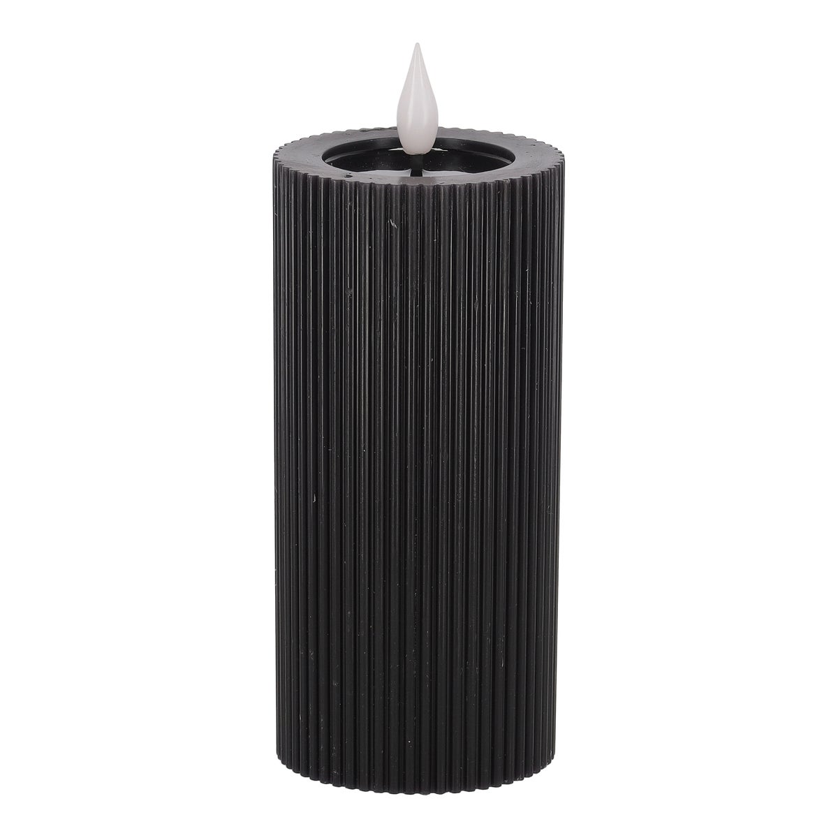 Kaars rib melt LED 7 x 15 cm zwart Kaars rib melt LED 7 x 15 cm zwart