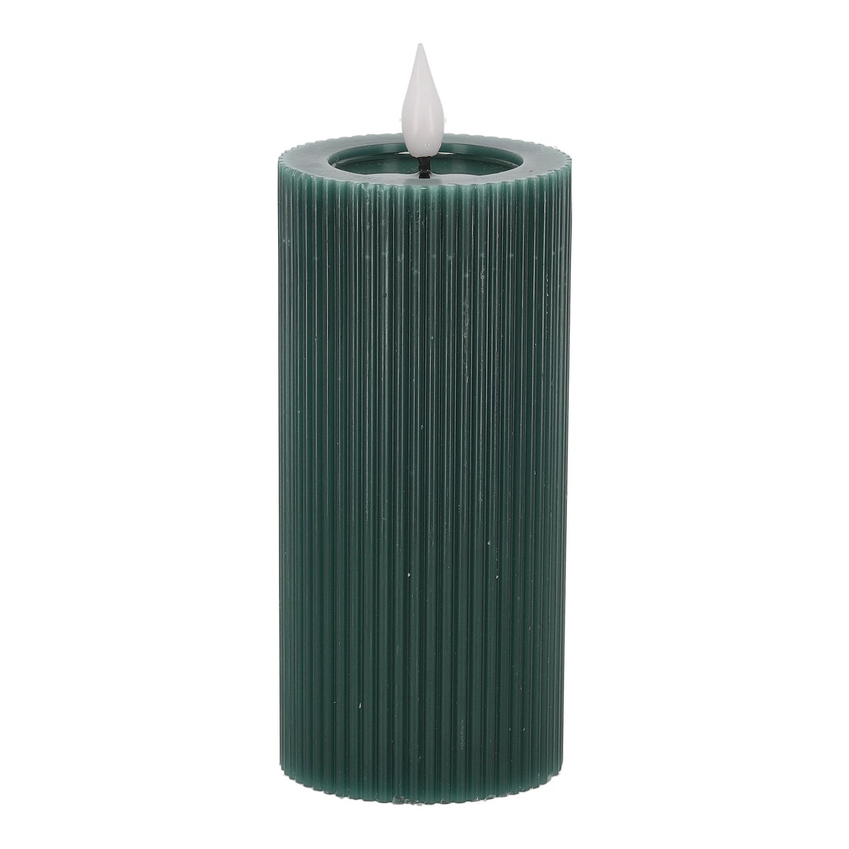 Kaars rib melt LED 7 x 15 cm donkergroen Kaars rib melt LED 7 x 15 cm donkergroen