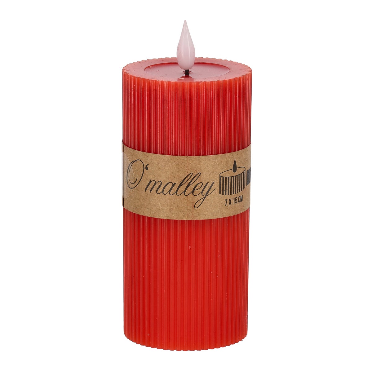 Kaars rib melt LED 7 x 15 cm rood Kaars rib melt LED 7 x 15 cm rood
