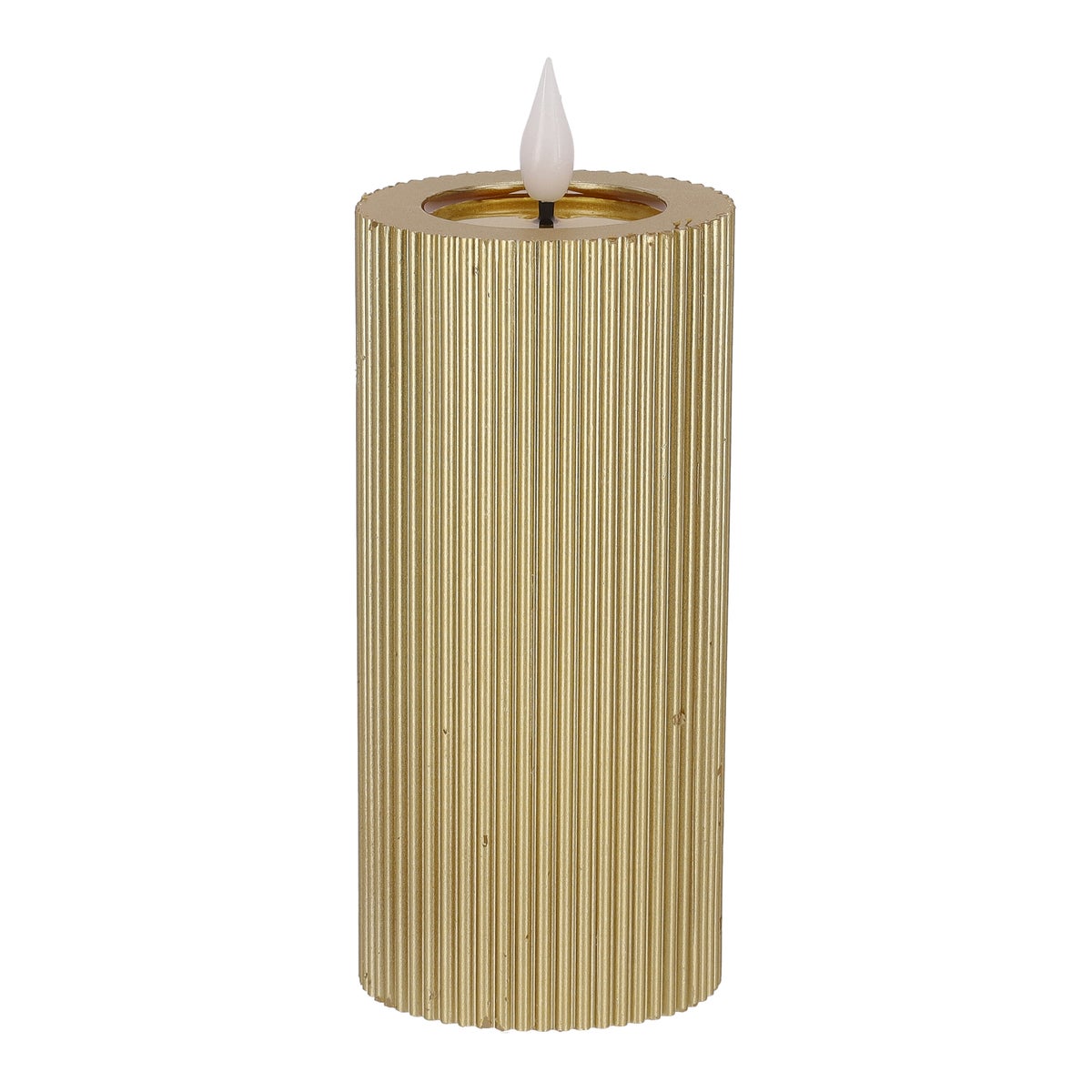 Kaars rib melt LED 7 x 15 cm goud Kaars rib melt LED 7 x 15 cm goud