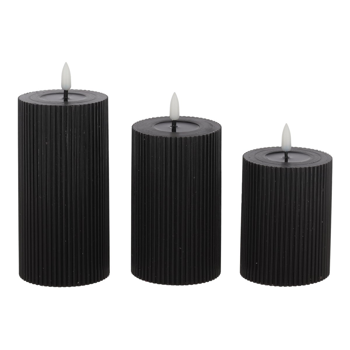 LED Kaars rib melt 3 stuks zwart LED Kaars rib melt 3 stuks zwart