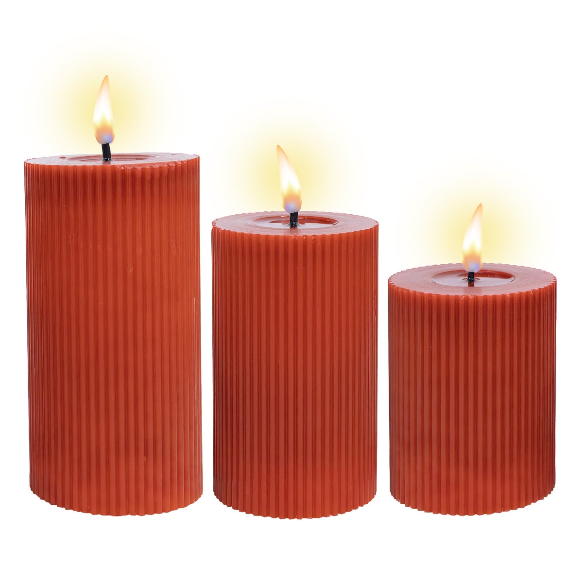 LED Kaars rib melt 3 stuks met rood LED Kaars rib melt 3 stuks met rood