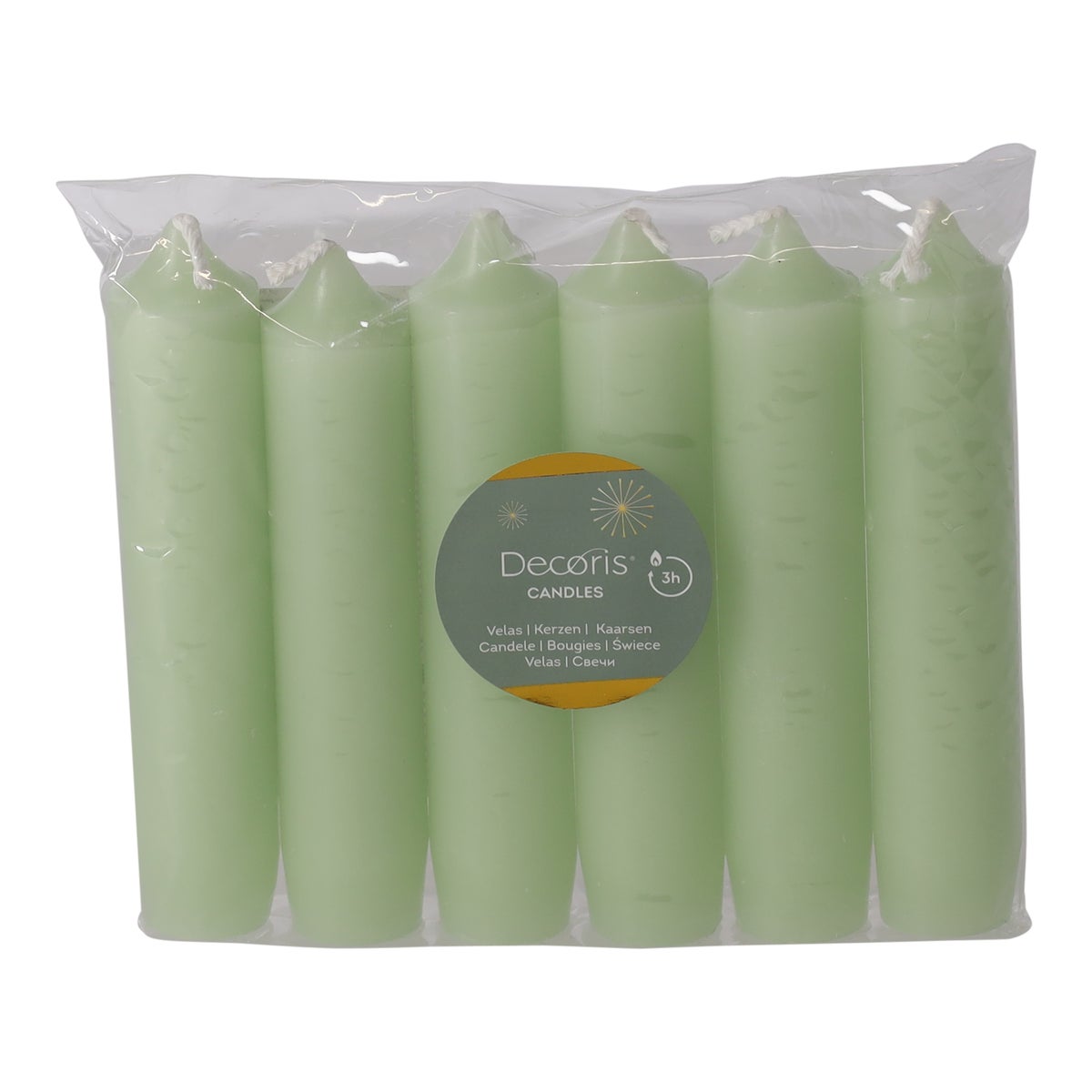 Kaars 11 cm 6 stuks groen Kaars 11 cm 6 stuks groen