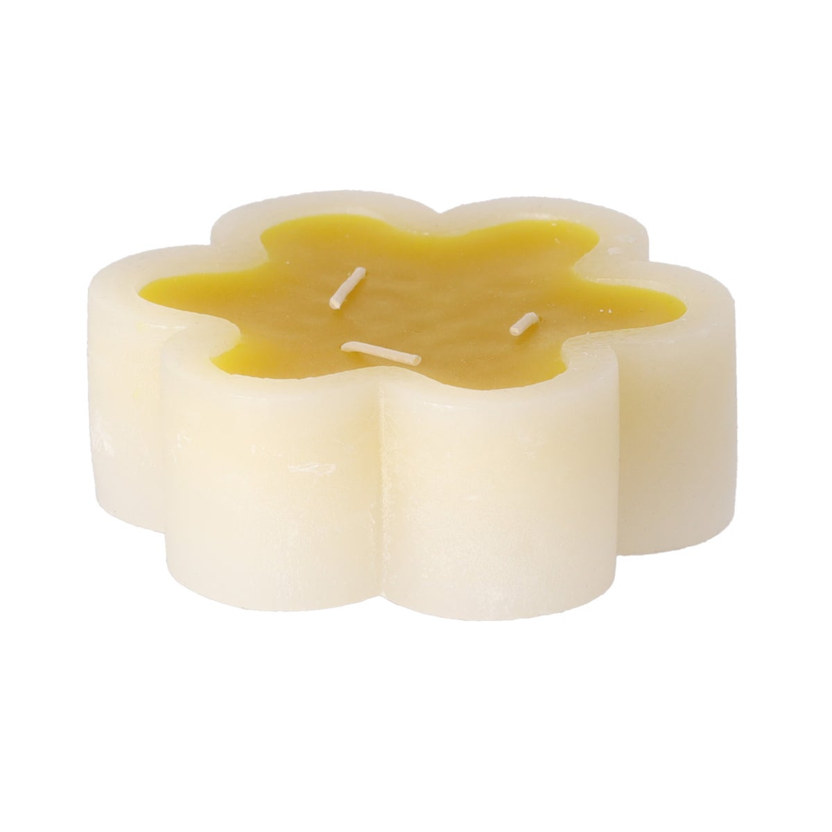Kaars bloem geel 12x4 cm Kaars bloem geel 12x4 cm
