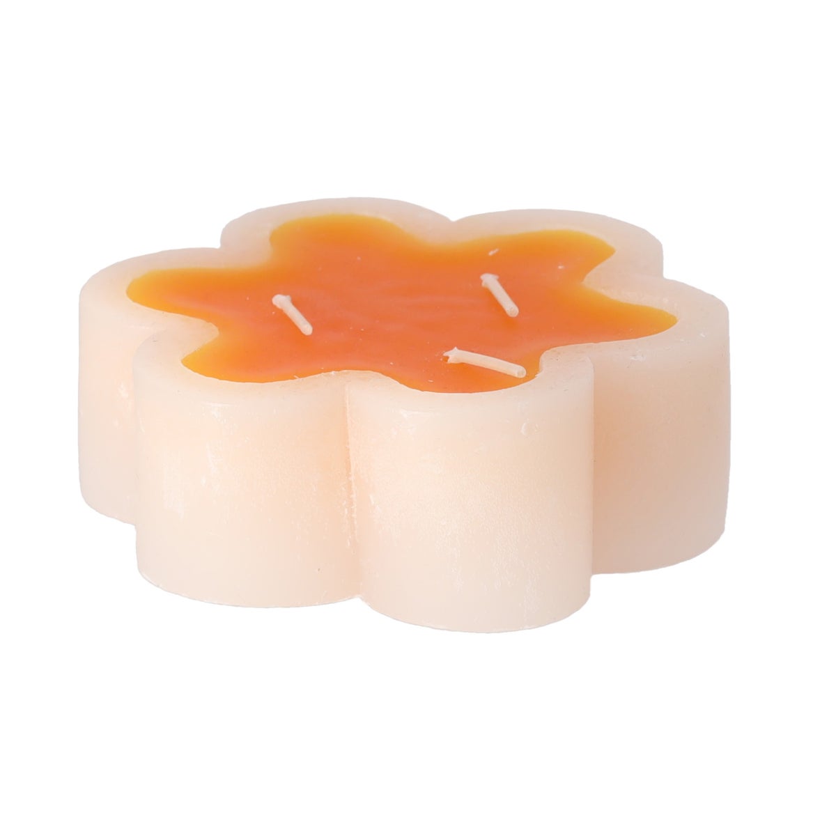 Kaars bloem oranje 12x4 cm Kaars bloem oranje 12x4 cm