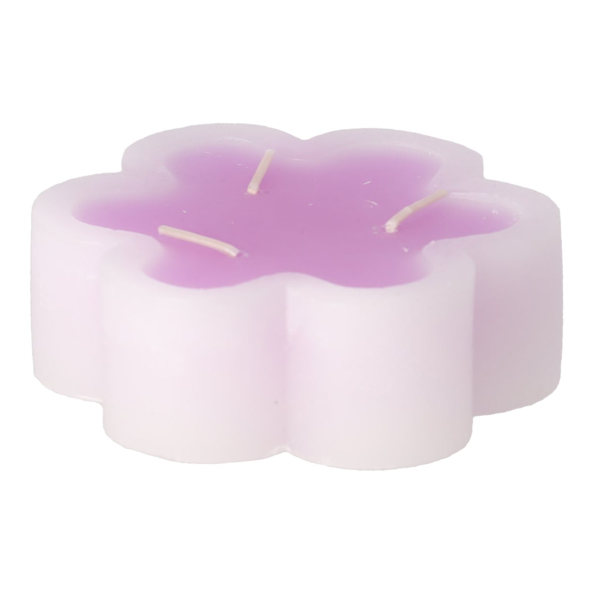 Kaars bloem lila 12x4cm Kaars bloem lila 12x4cm