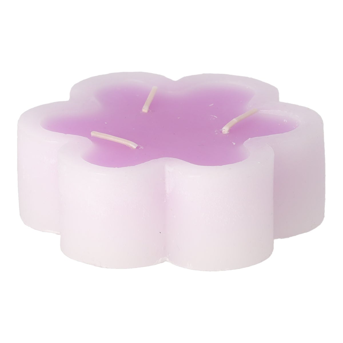 Kaars bloem lila 12x4cm Kaars bloem lila 12x4cm