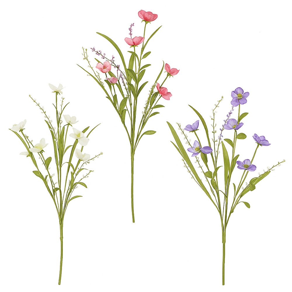 Tak viooltje wit paars roze 83 cm 3ass Tak viooltje wit paars roze 83 cm 3ass