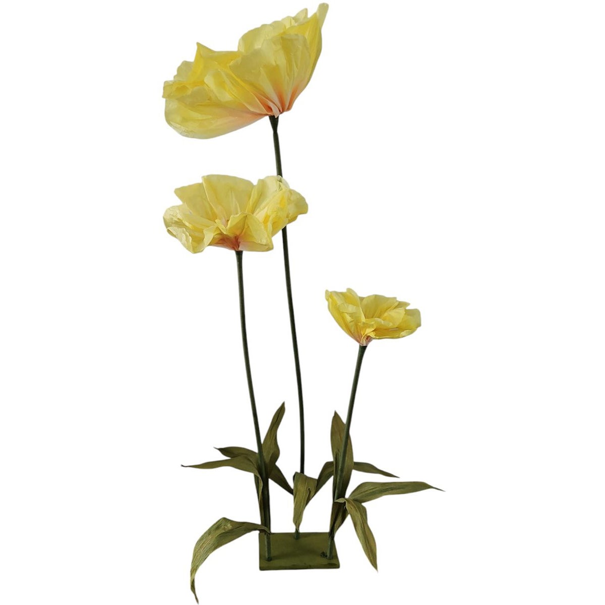 POS bloem papier op voet geel 65x20x150cm POS bloem papier op voet geel 65x20x150cm