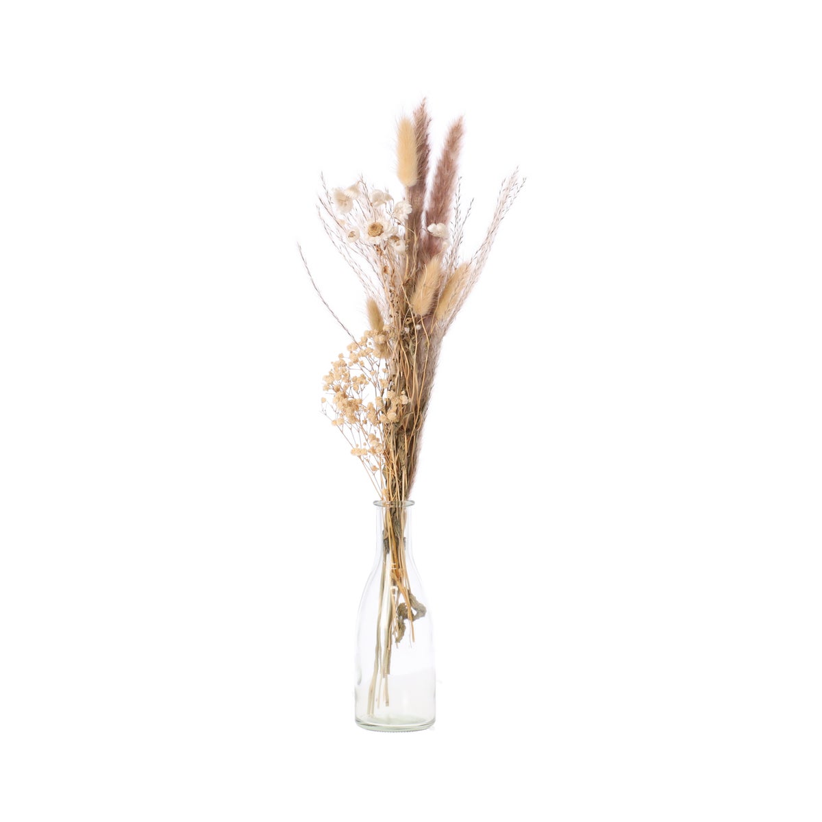 Droogbloem boeket met vaas naturel Droogbloem boeket met vaas naturel