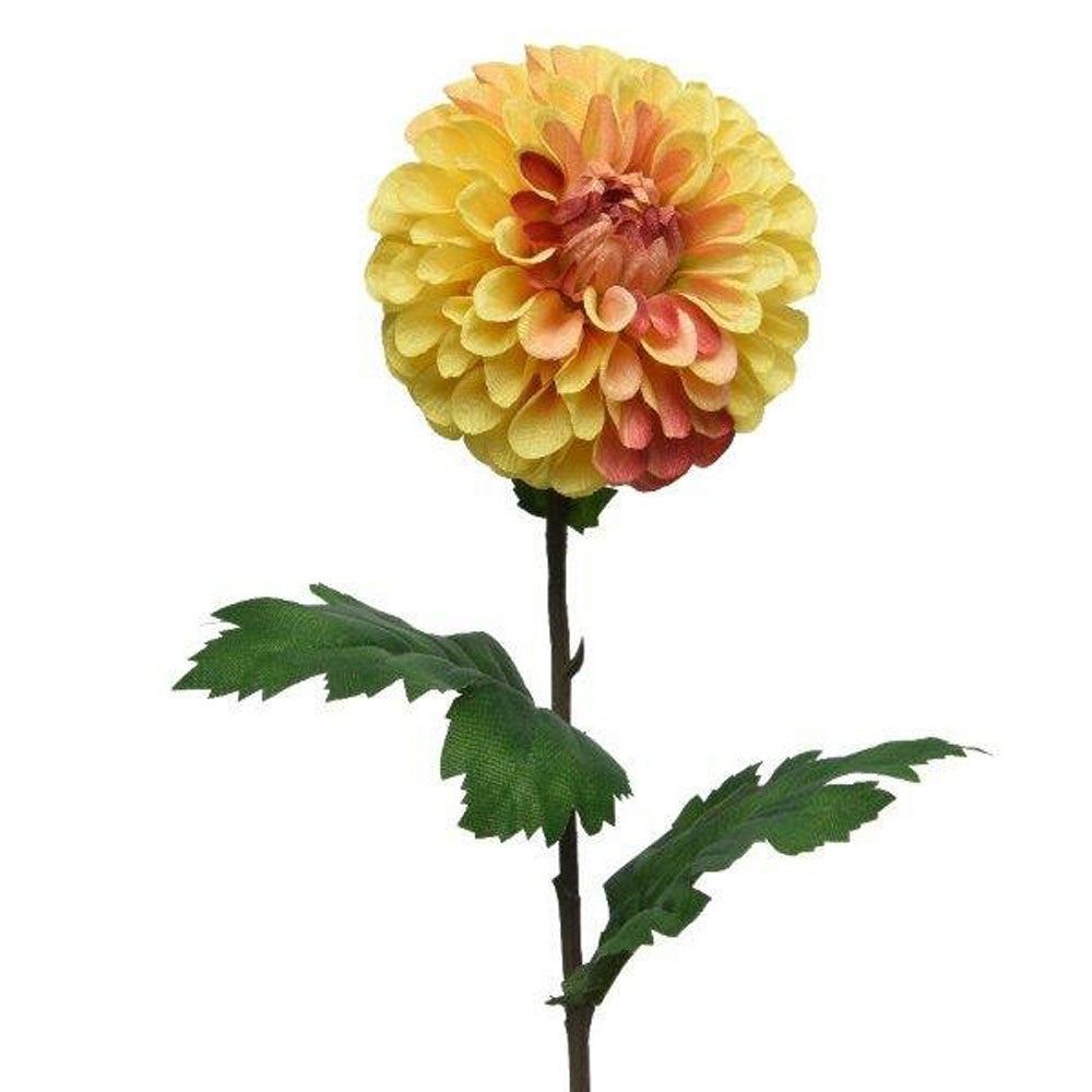 Dahlia op steel geel 75cm Dahlia op steel geel 75cm