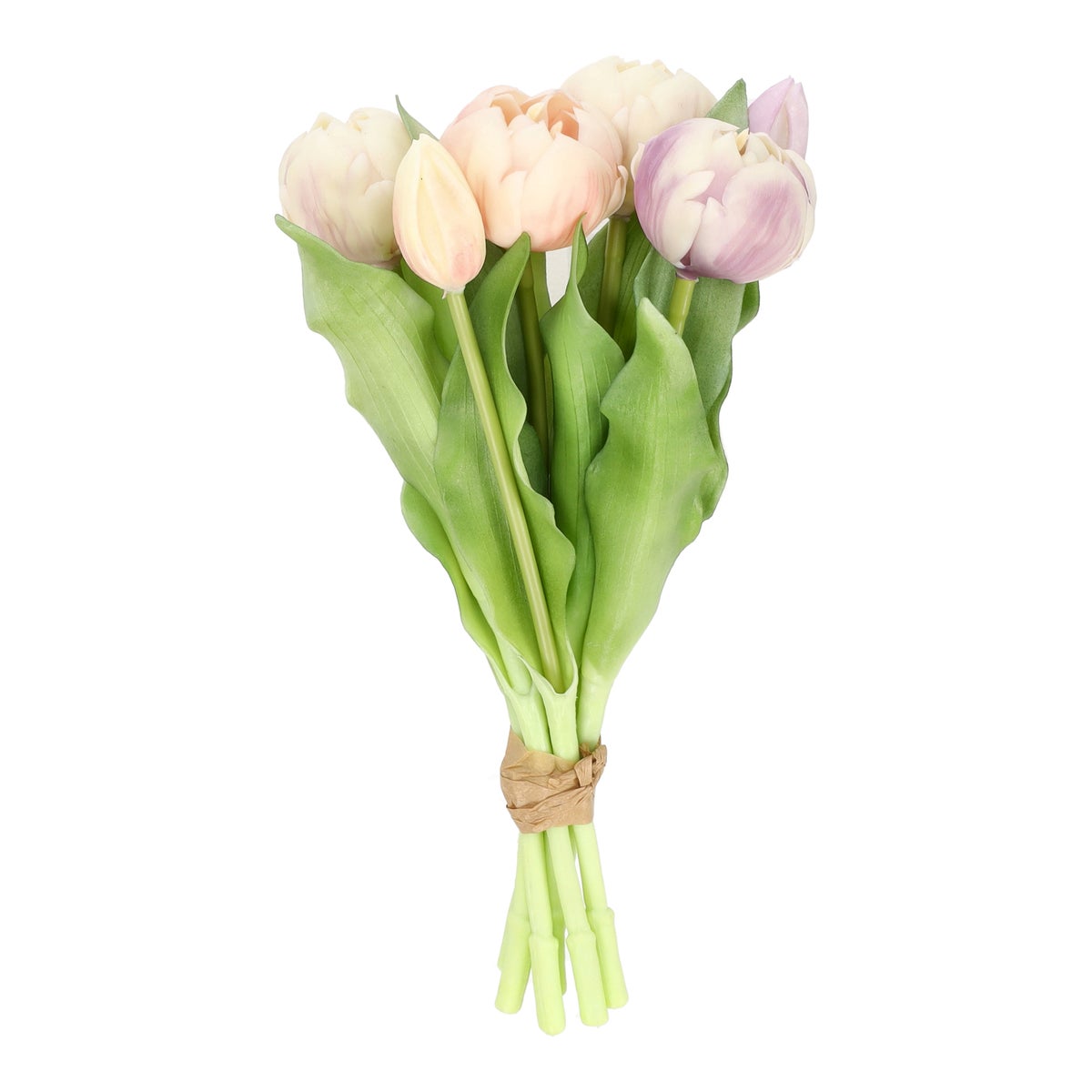 Pompoentulp real touch 7 stuks 30 cm paars roze mix Pompoentulp real touch 7 stuks 30 cm paars roze mix