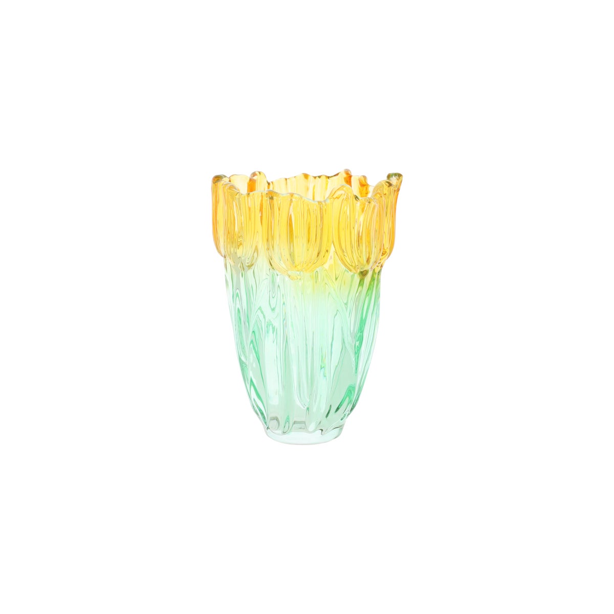 Vaas glas tulp 19 cm 3 assorti Vaas glas tulp 19 cm 3 assorti