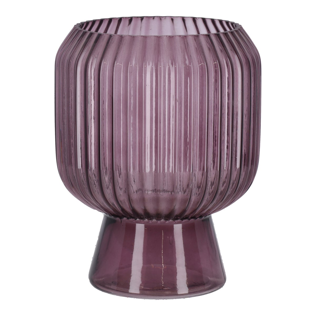 Vaas van glas, 19 cm roze, 2 assorti Vaas van glas, 19 cm roze, 2 assorti