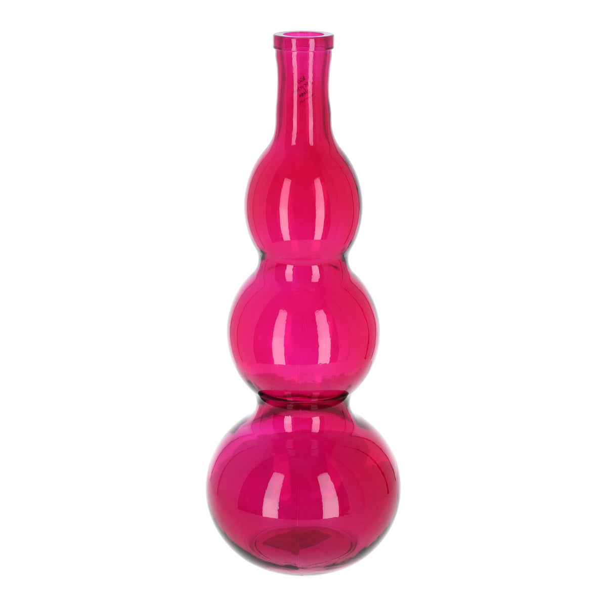 Vaas glas recycle donkerroze 45 cm Vaas glas recycle donkerroze 45 cm