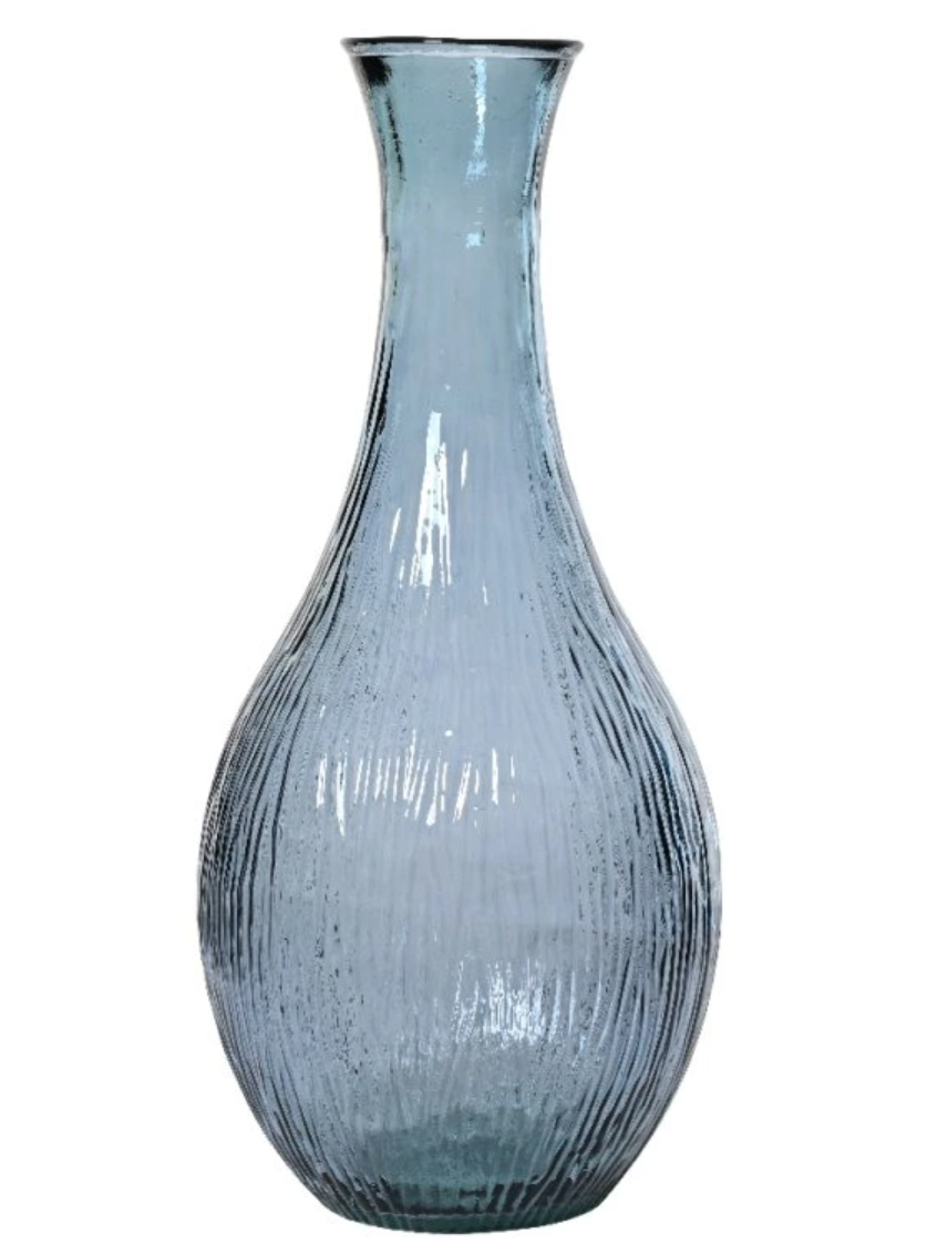 Vaas gerecycled glas blauw 75 cm Vaas gerecycled glas blauw 75 cm