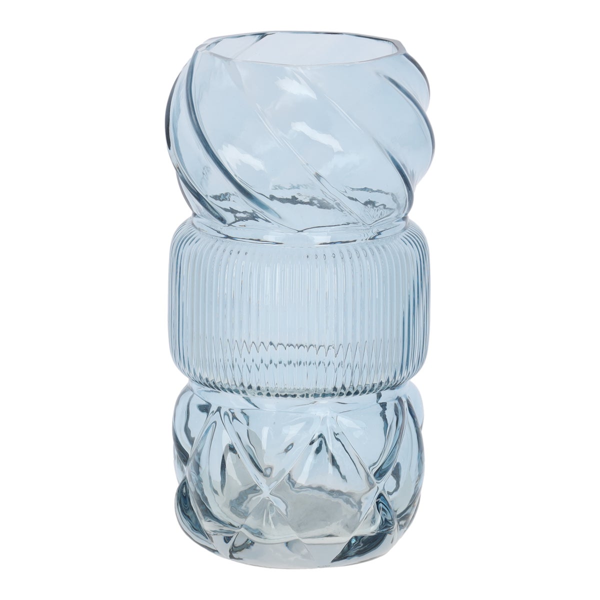 Vaas glas Mende blauw 20 cm Vaas glas Mende blauw 20 cm