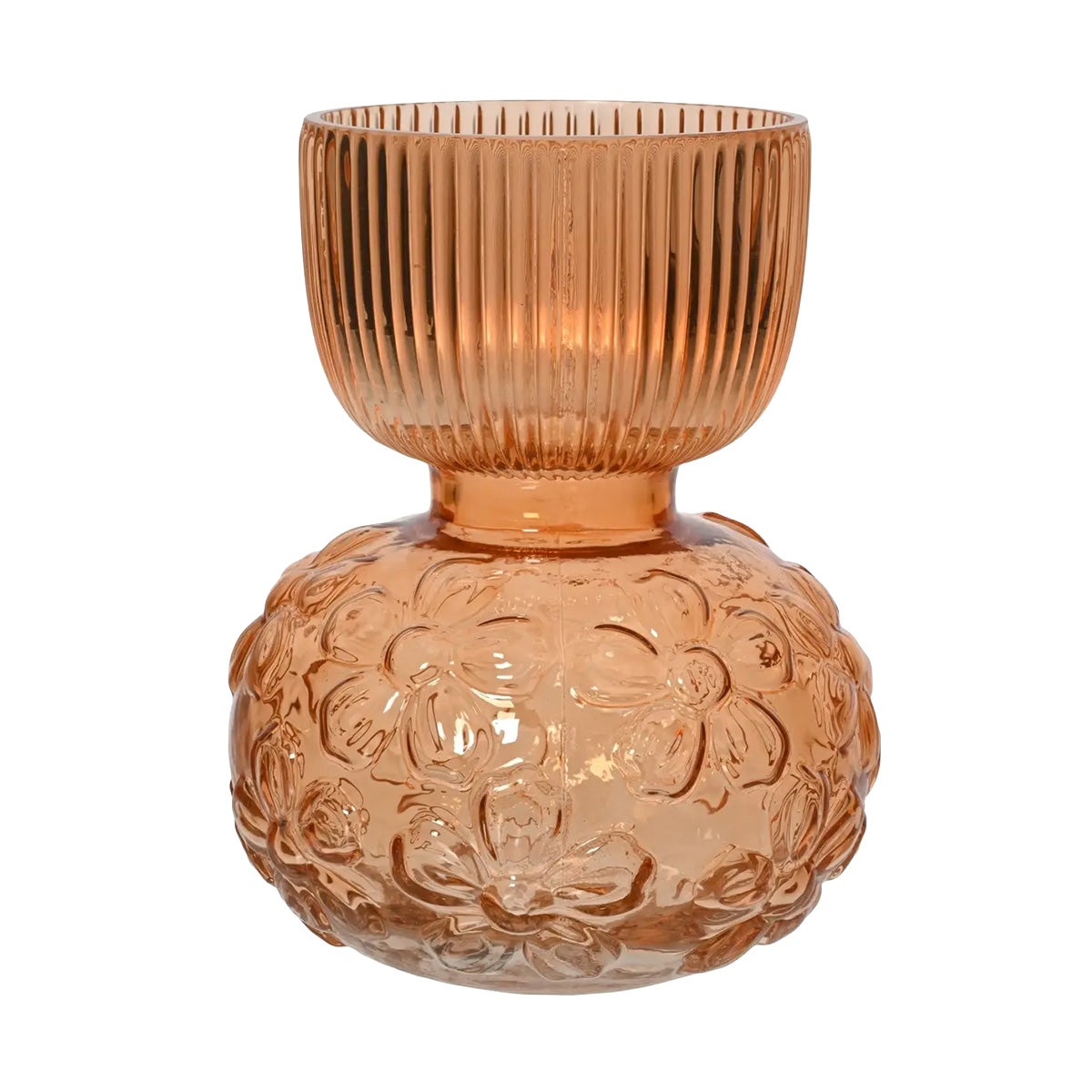 Vaas glas oranje 18 cm Vaas glas oranje 18 cm