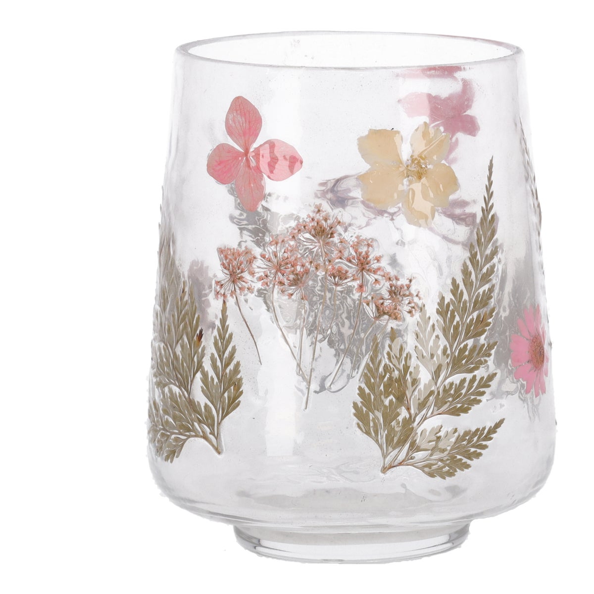 Kaarshouder droogbloem roze 10 x 12 cm Kaarshouder droogbloem roze 10 x 12 cm