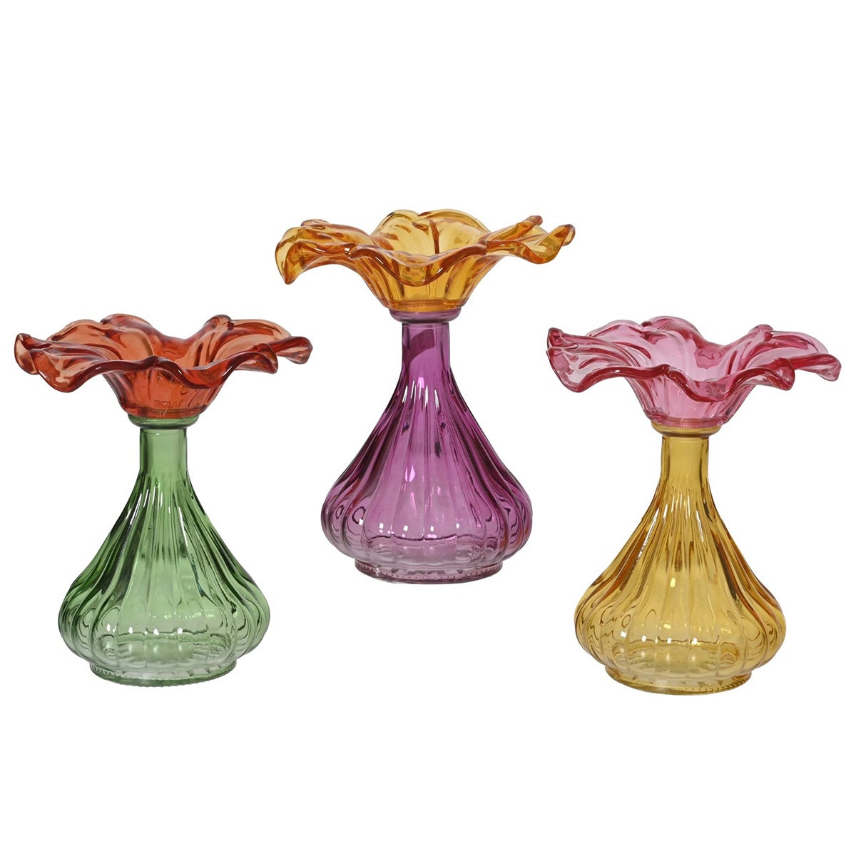 Vaas glas bloem 19 cm Vaas glas bloem 19 cm