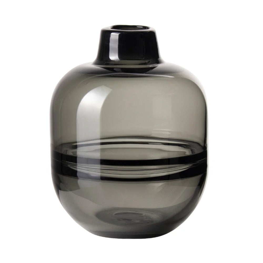Vaas glas lijn 19 cm grijs Vaas glas lijn 19 cm grijs