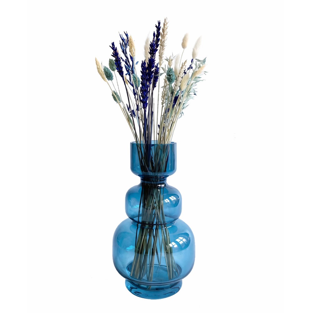 Vaas glas 25 cm blauw Vaas glas 25 cm blauw