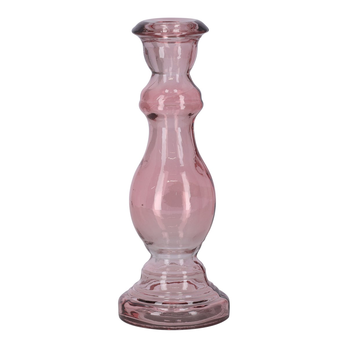 Kaarshouder van glas 7 x 20 cm roze, 2 assorti Kaarshouder van glas 7 x 20 cm roze, 2 assorti