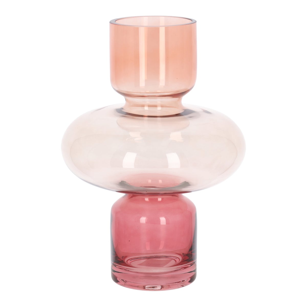 Vaas glas 2tone roze 28 cm Vaas glas 2tone roze 28 cm