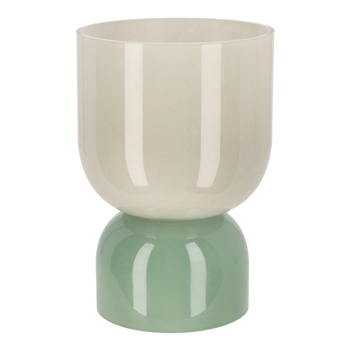 Vaas glas 2tone groen 22 cm Vaas glas 2tone groen 22 cm