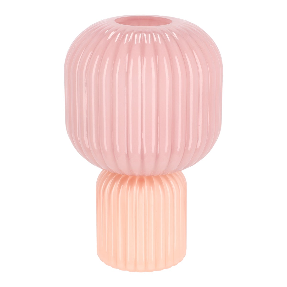 Vaas glas 16 x 26 cm 2tone roze Vaas glas 16 x 26 cm 2tone roze