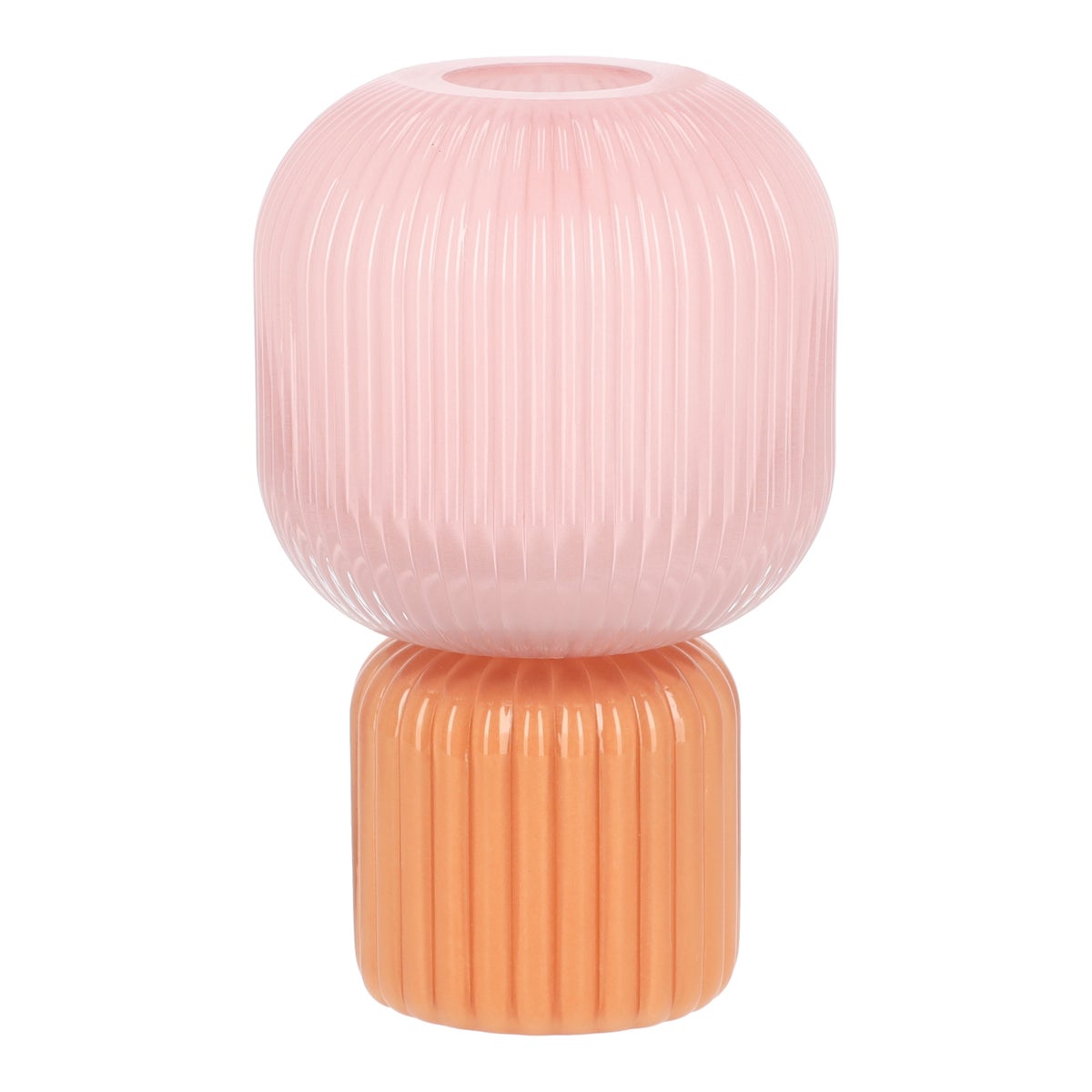 Vaas glas 12 x 20 cm 2tone roze Vaas glas 12 x 20 cm 2tone roze