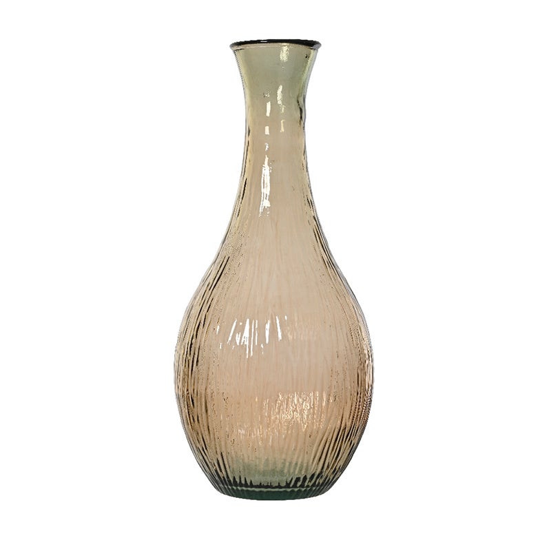 Vaas gerecycled glas taupe 75 cm Vaas gerecycled glas taupe 75 cm