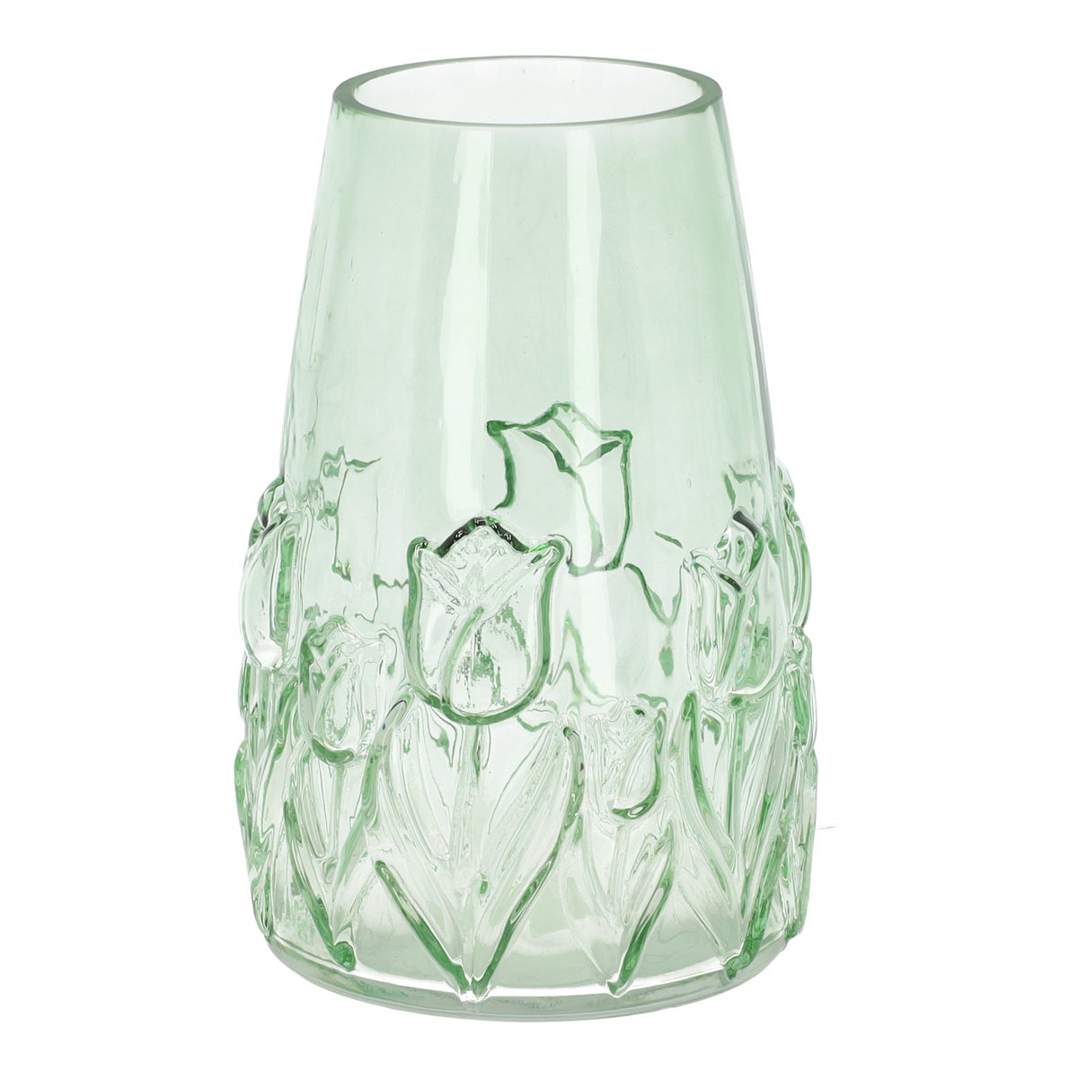 Vaas glas tulp 22 cm groen Vaas glas tulp 22 cm groen