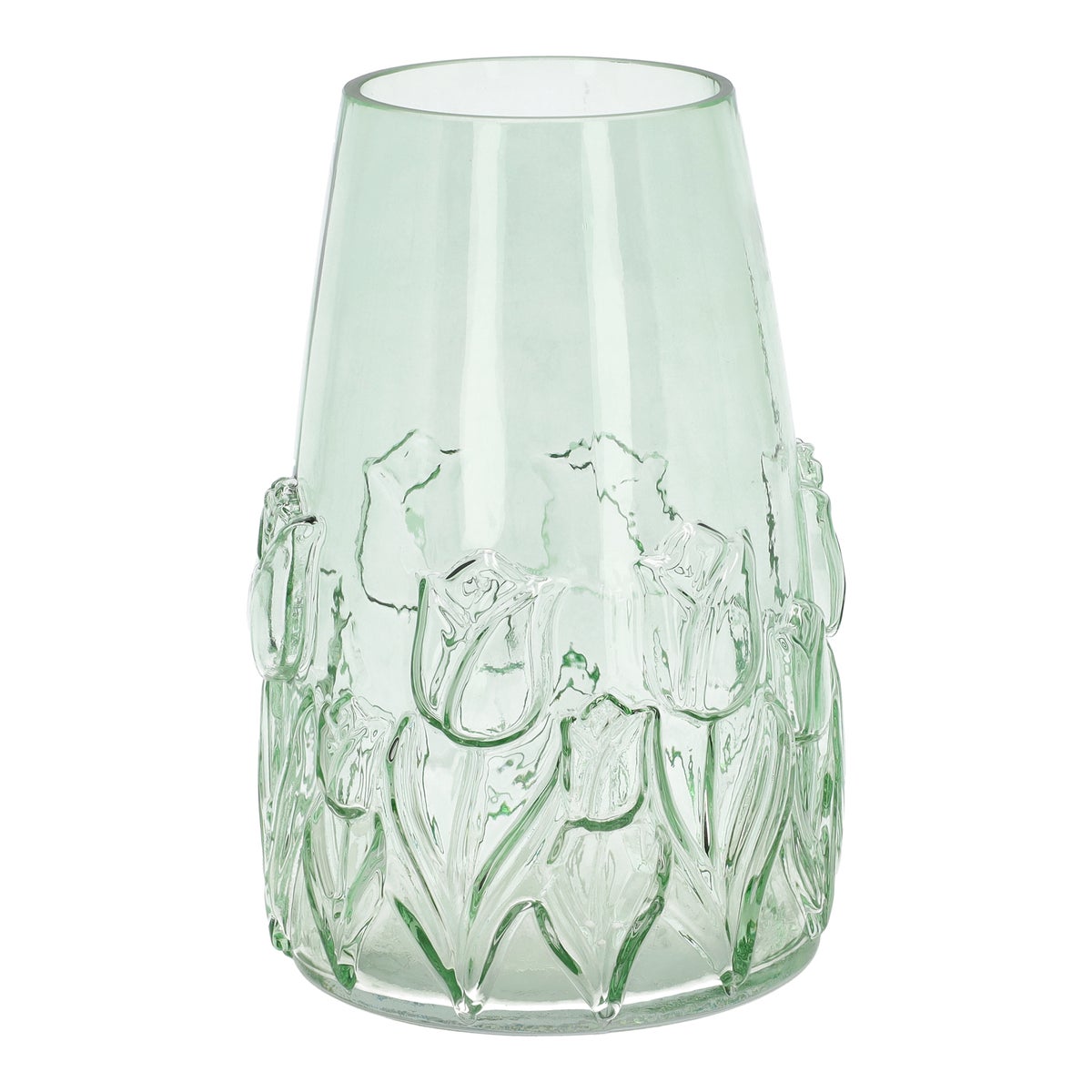 Vaas glas tulp 26 cm groen Vaas glas tulp 26 cm groen