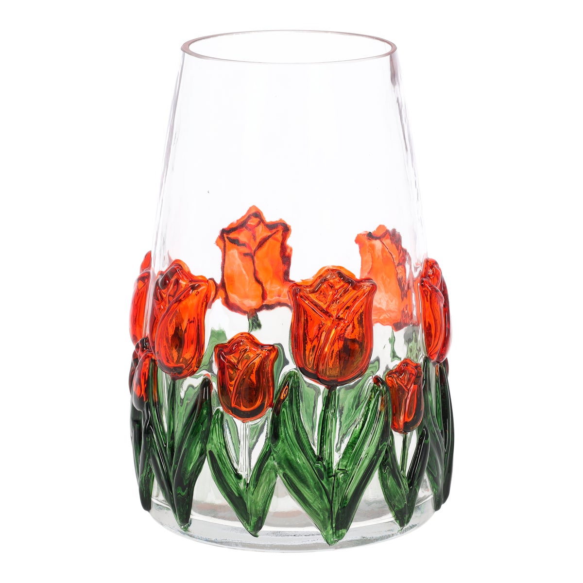 Vaas glas tulp 22 cm transparant Vaas glas tulp 22 cm transparant