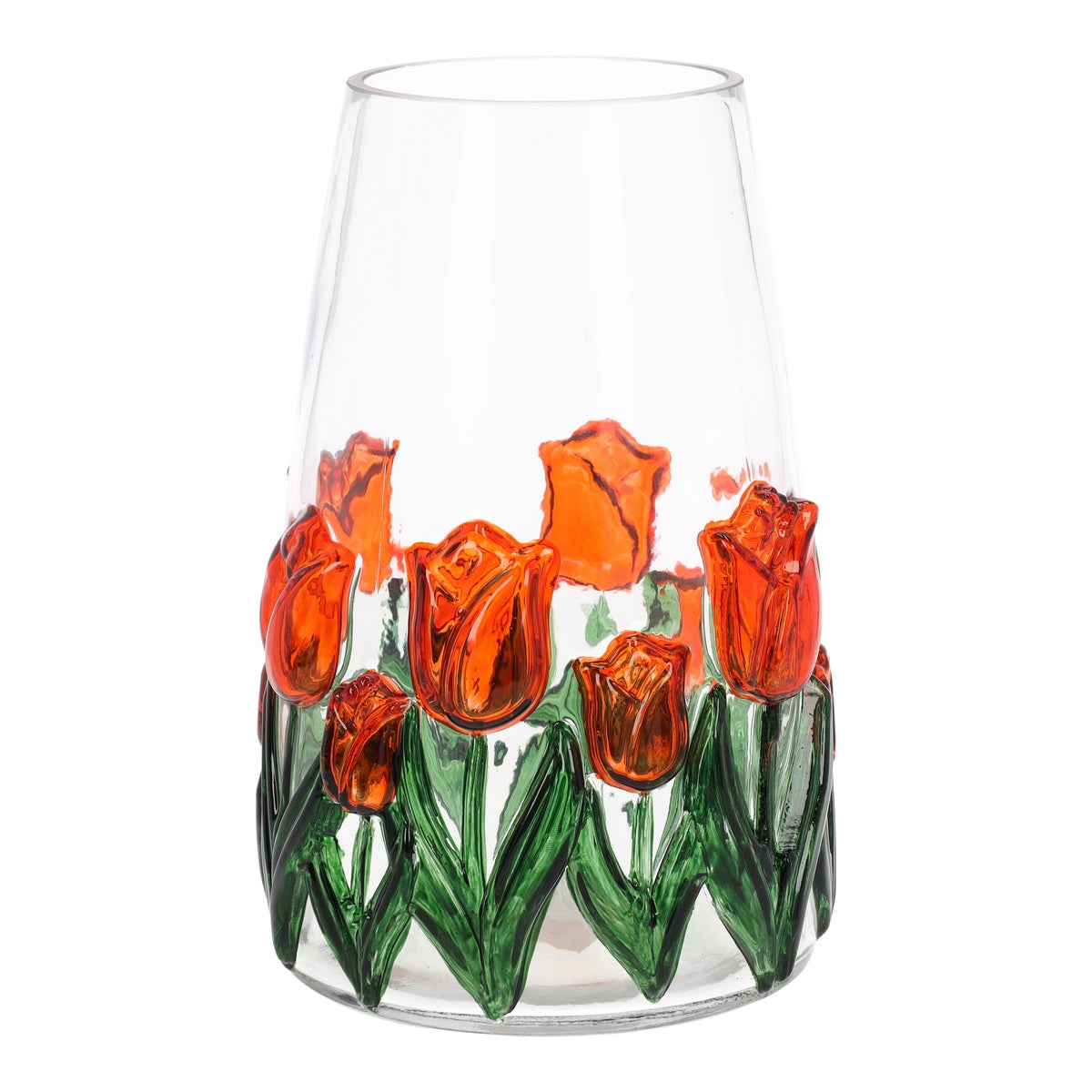 Vaas glas tulp 27 cm transparant Vaas glas tulp 27 cm transparant