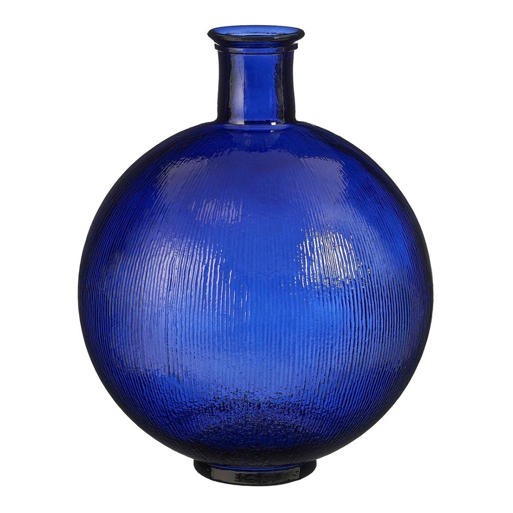Fles glas Firenza blauw 42 x 34 cm Fles glas Firenza blauw 42 x 34 cm