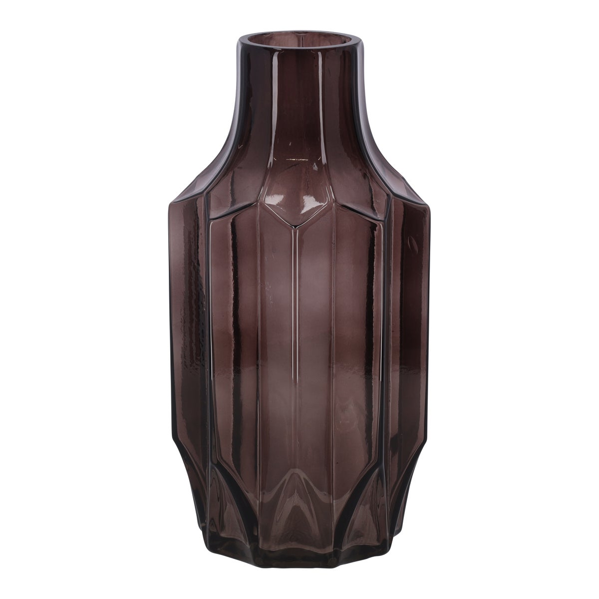 Glazen vaas grijs 12 x 12 x 25 cm Glazen vaas grijs 12 x 12 x 25 cm