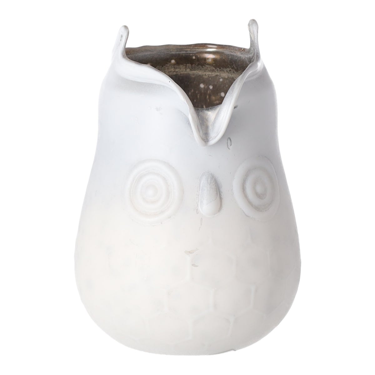 Theelichth glas uil 13 cm wit Theelichth glas uil 13 cm wit