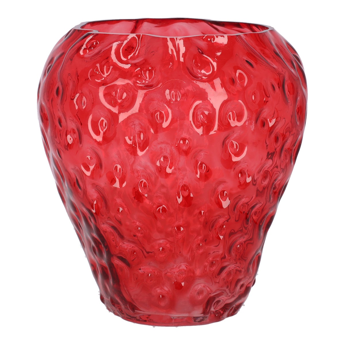 Vaas glas aardbei 20 cm Vaas glas aardbei 20 cm