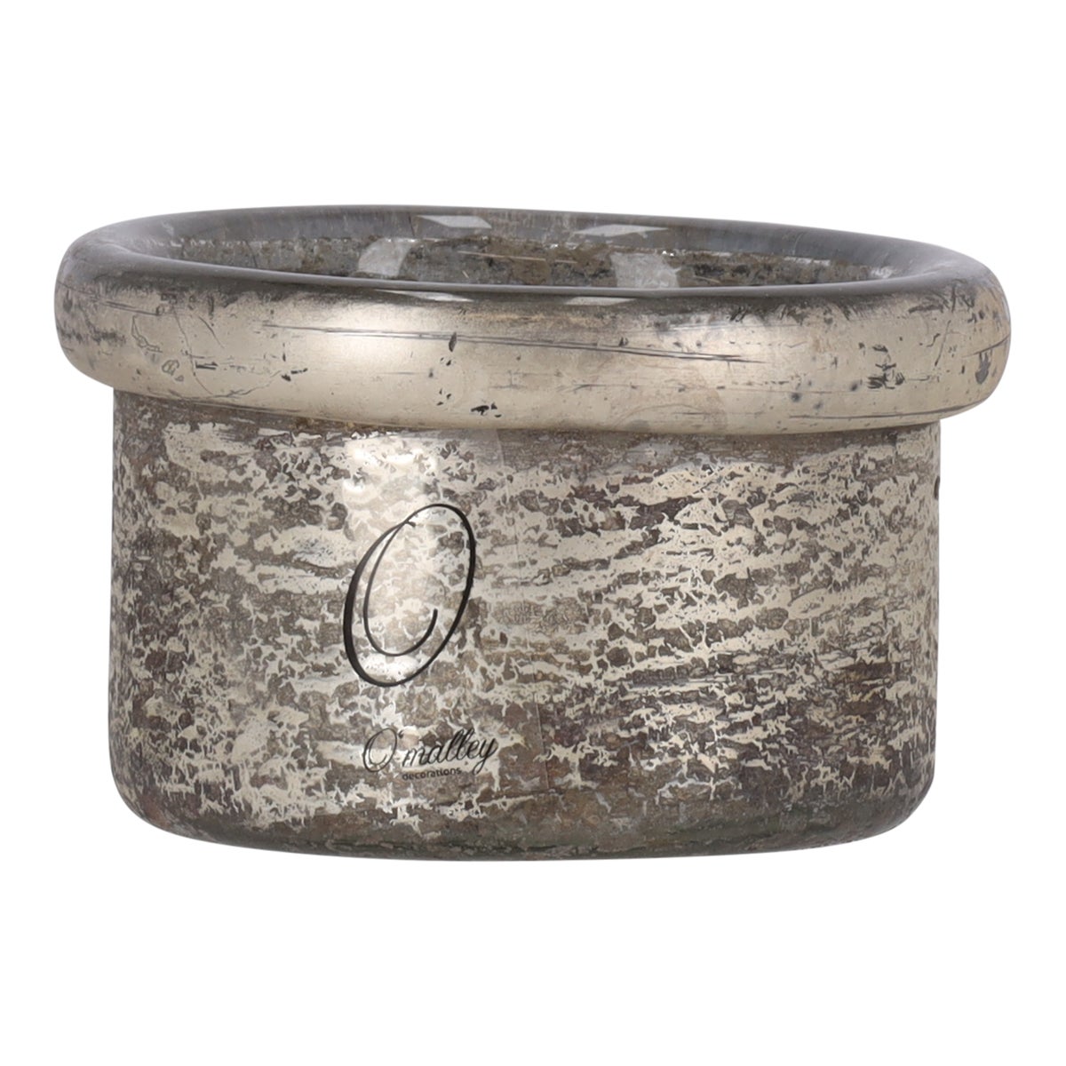 Pot glas rustiek mat goud 8x6cm Pot glas rustiek mat goud 8x6cm