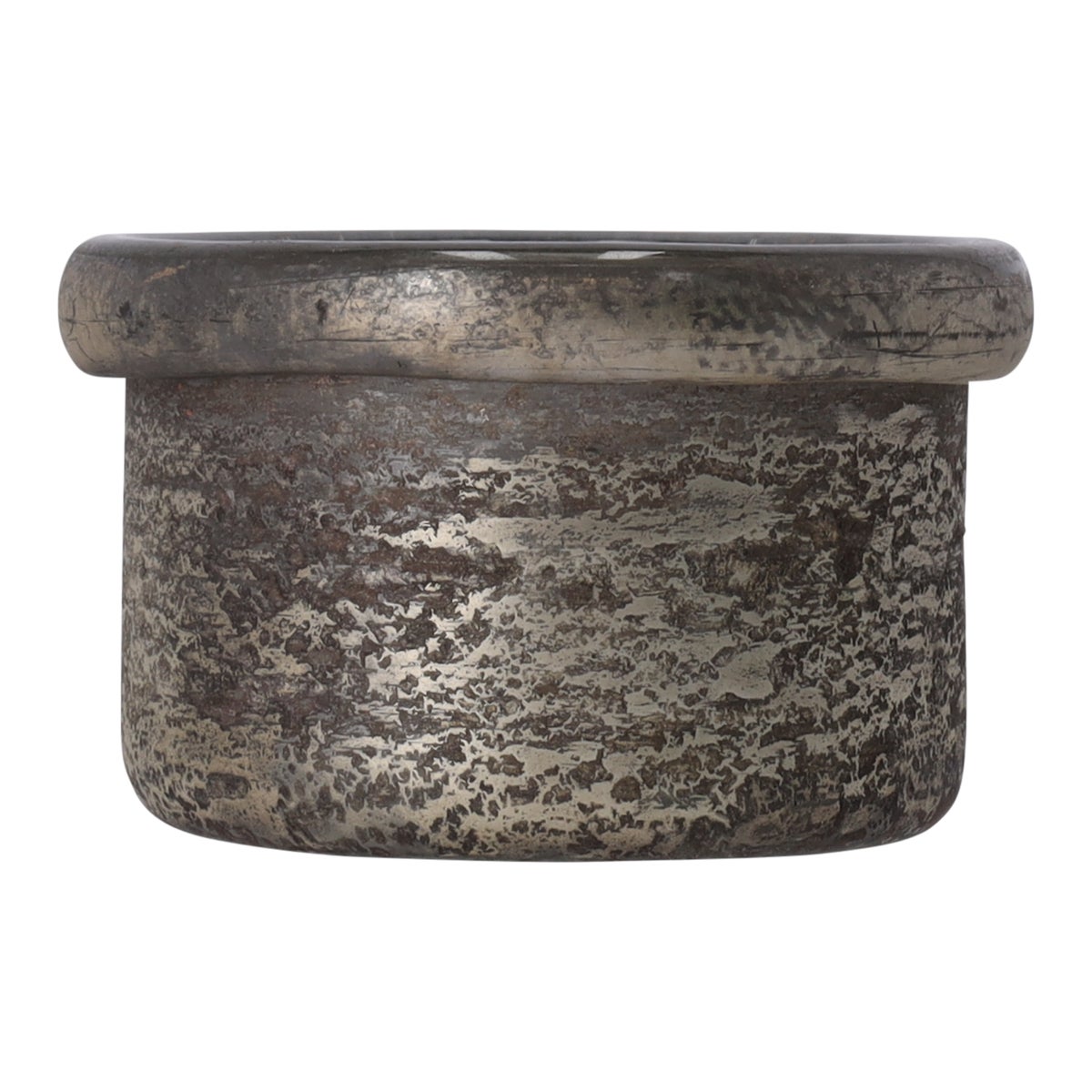 Pot glas rustiek mat goud 8 x 6 cm Pot glas rustiek mat goud 8 x 6 cm