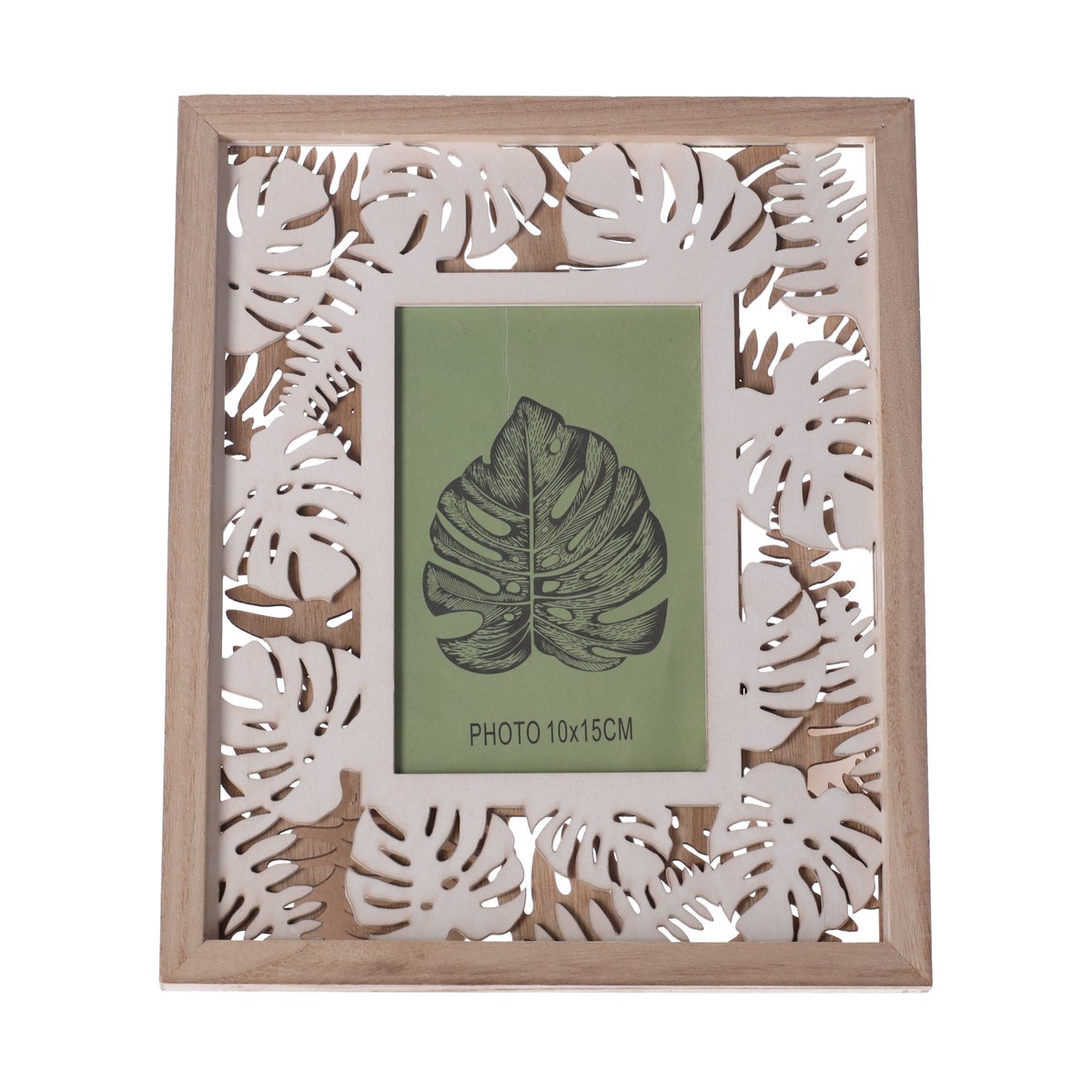 Fotokader hout palm wit 10 x 15 cm Fotokader hout palm wit 10 x 15 cm
