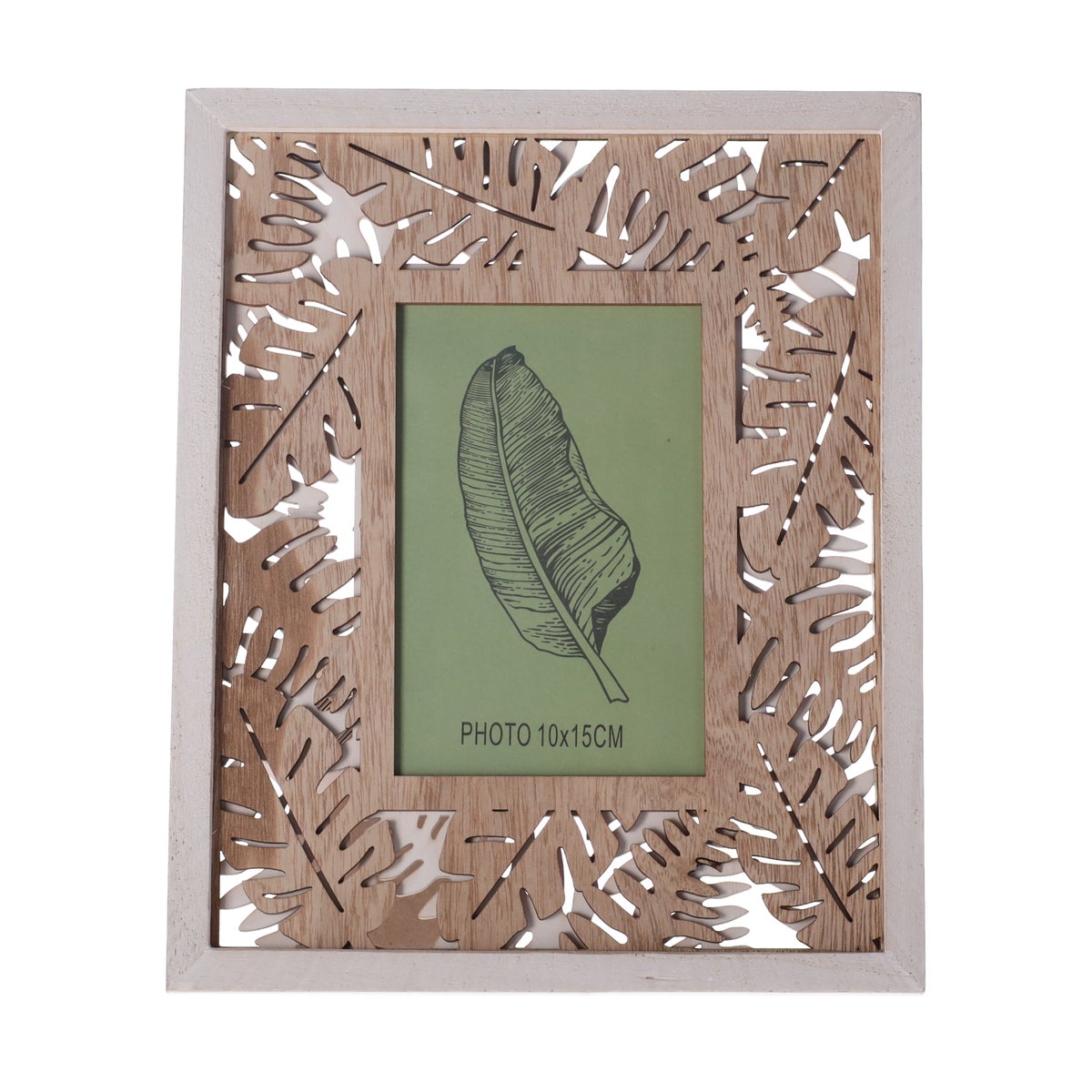 Fotokader hout palm grijs 10 x 15 cm Fotokader hout palm grijs 10 x 15 cm