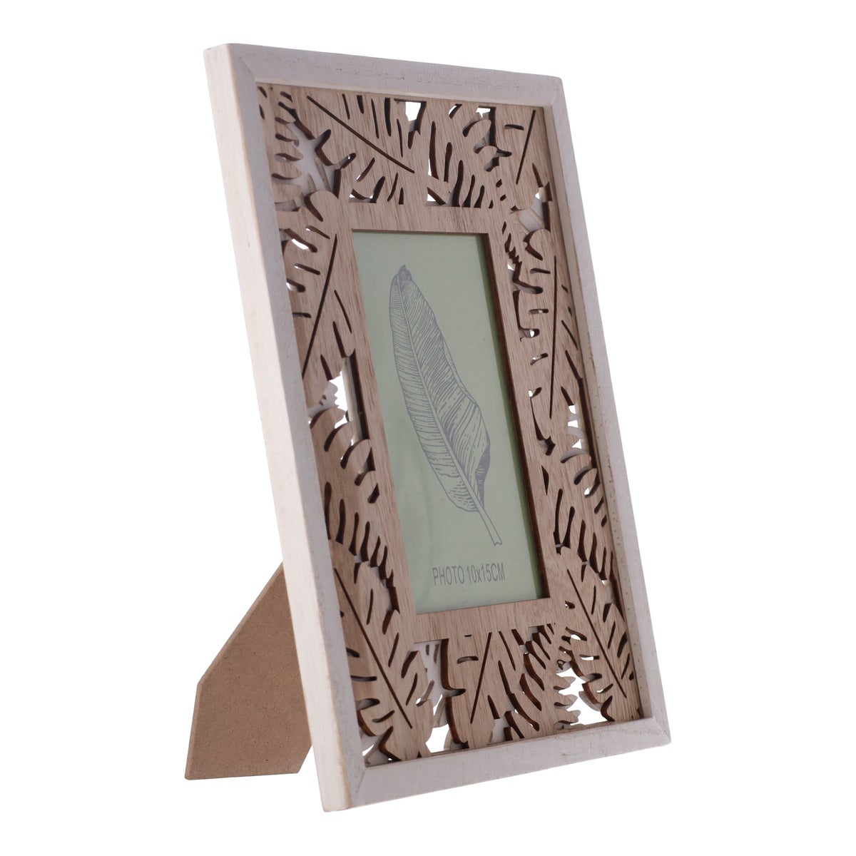 Fotokader hout palm grijs 10x15cm Fotokader hout palm grijs 10x15cm