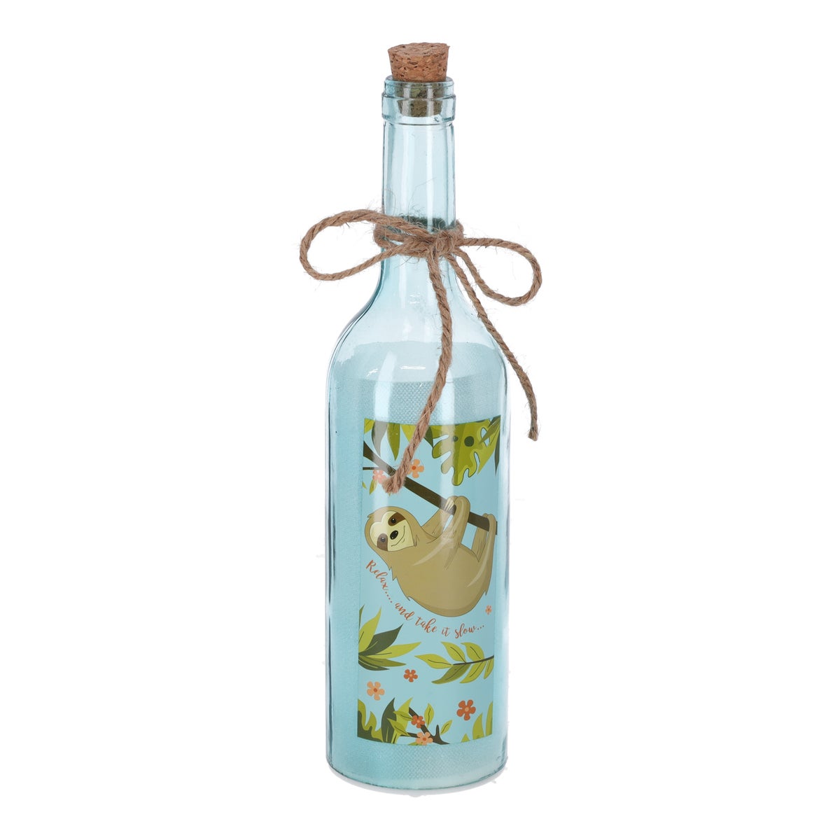 Fles deco LED lama luiaard 29 cm Fles deco LED lama luiaard 29 cm