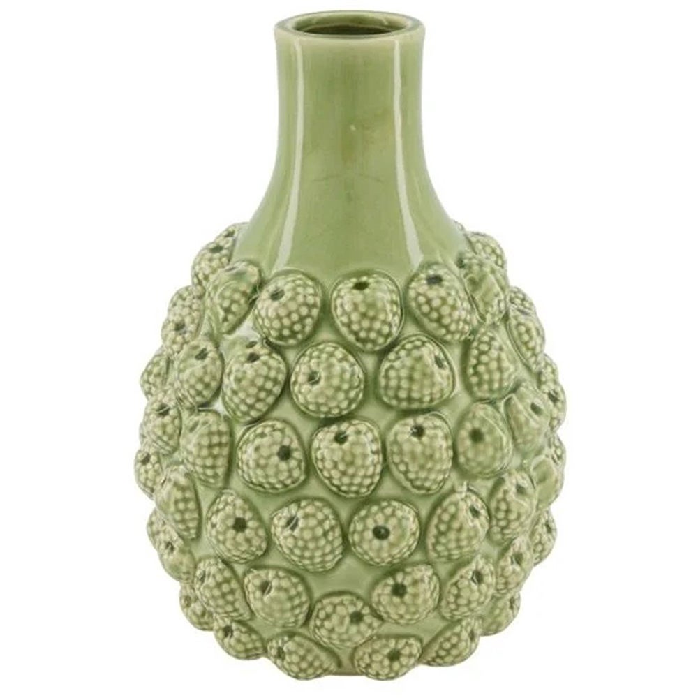 Vaas raspberry keramiek groen 27 cm Vaas raspberry keramiek groen 27 cm