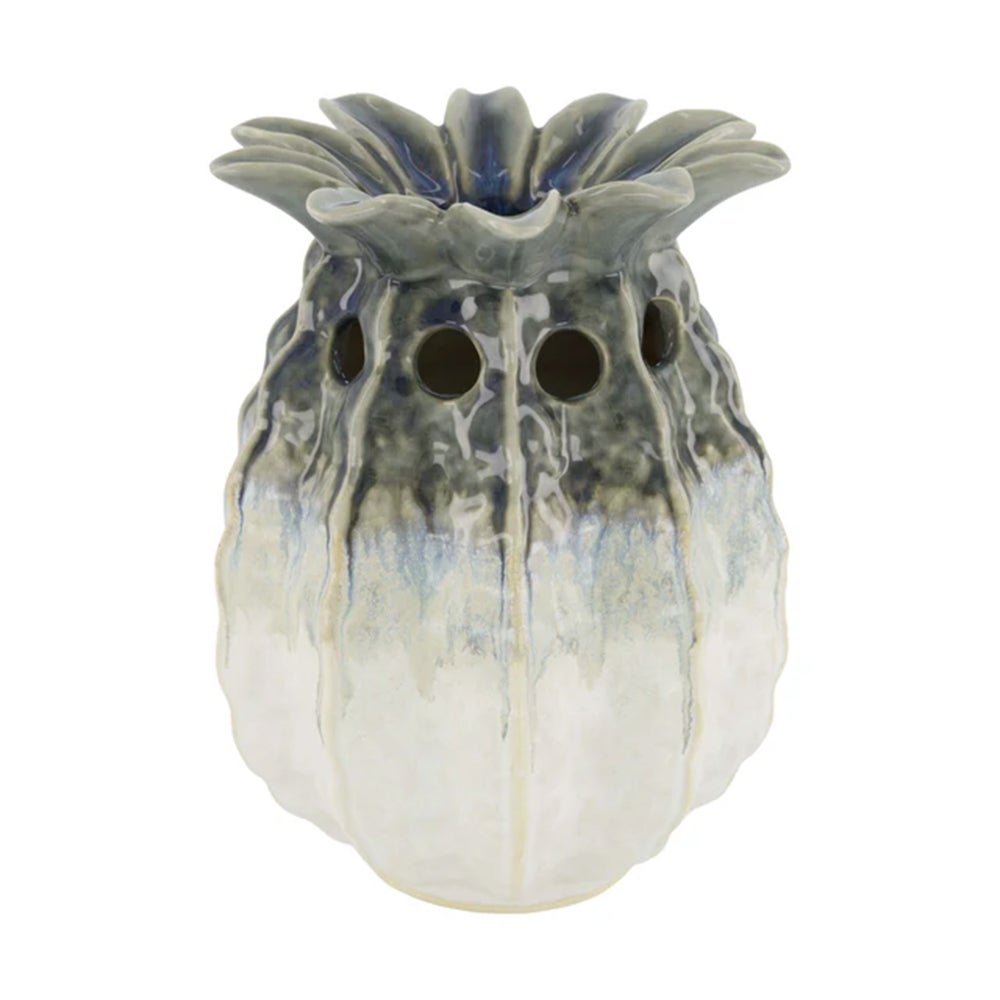Vaas ananas keramiek grijs 19 x 19 x 25 cm Vaas ananas keramiek grijs 19 x 19 x 25 cm