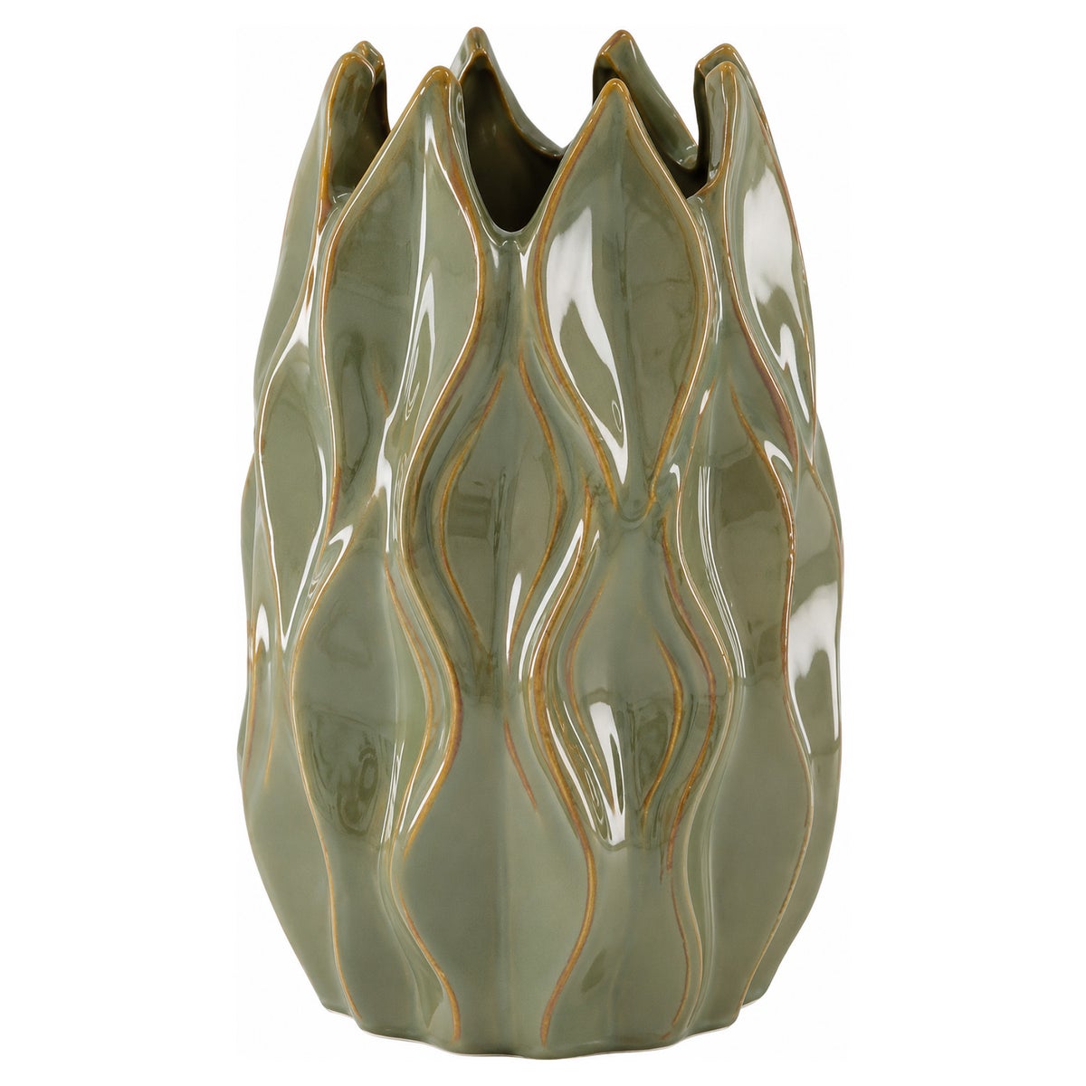Vaas keramiek 13 x 13 x 20 cm groen Vaas keramiek 13 x 13 x 20 cm groen